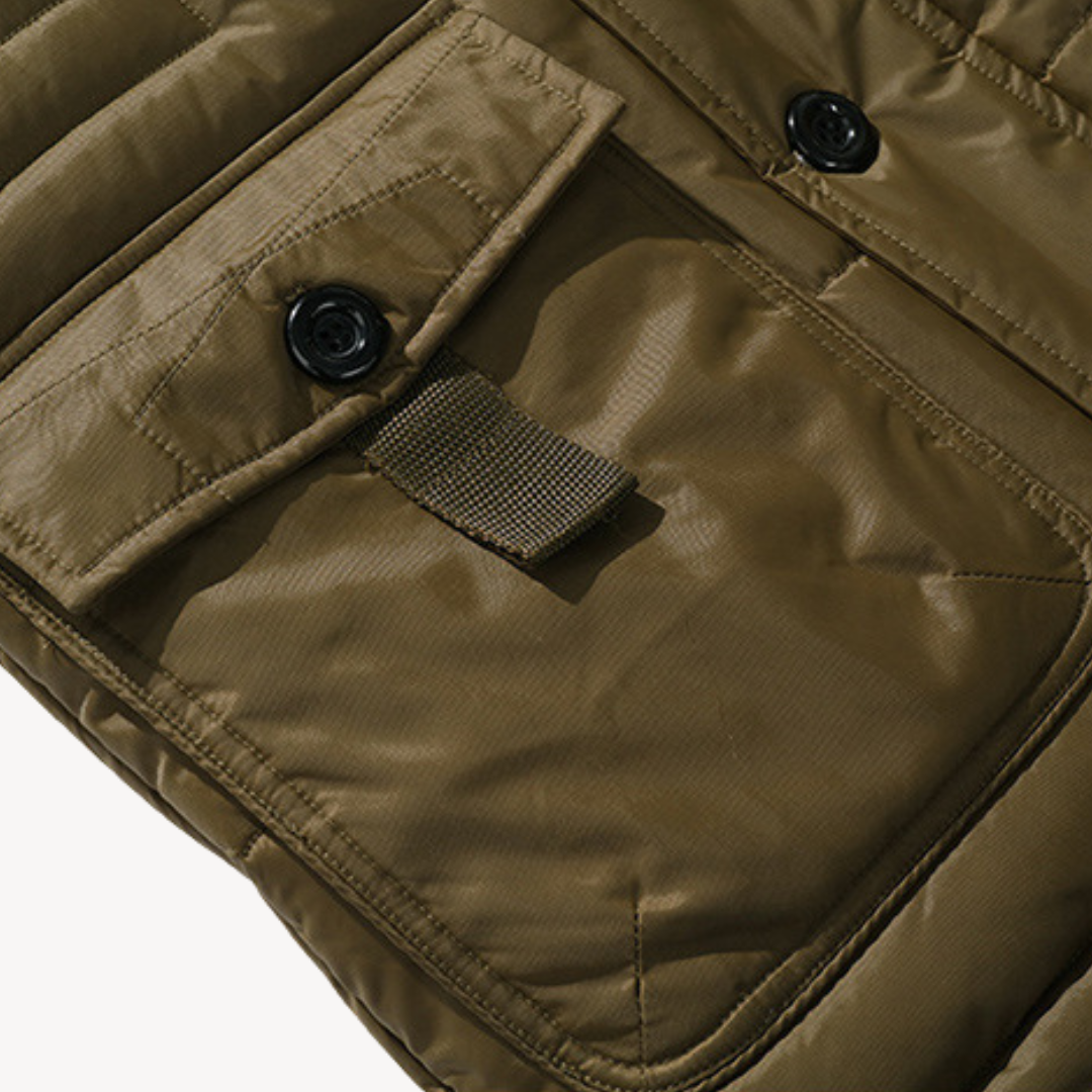 Elarova | Wasserdichte Winterjacke für Herren – Kapuze aus Kunstpelz