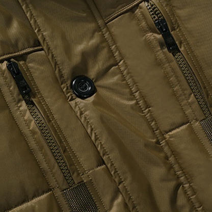 Elarova | Wasserdichte Winterjacke für Herren – Kapuze aus Kunstpelz