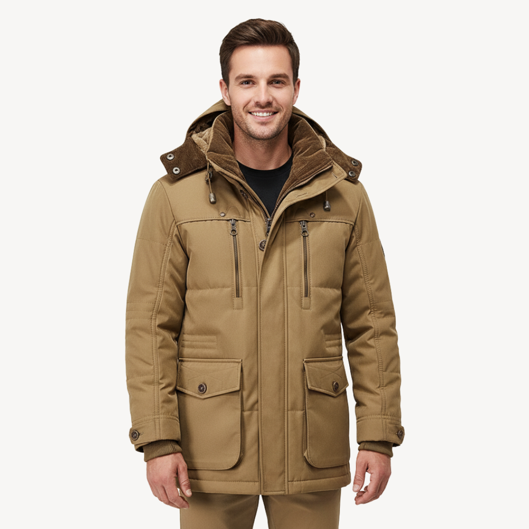 Elarova | Wasserdichte Winterjacke für Herren mit Kapuze