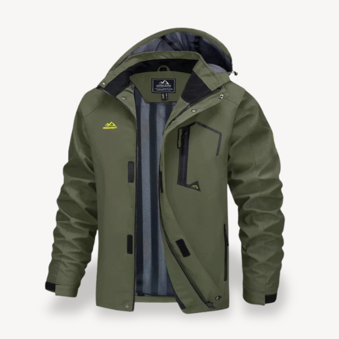 Elarova | Wasserdichte Winterjacke mit Kapuze und Camouflage-Muster für Herren