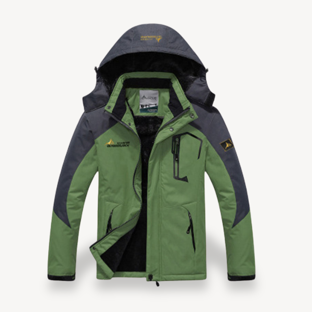 Elarova | Wasserdichte Winterjacke mit Kapuze und Camouflage-Muster für Herren