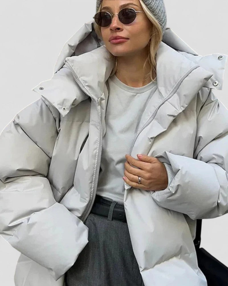 Elarova | Wattierte Pufferjacke aus Baumwolle mit Kapuze für Damen