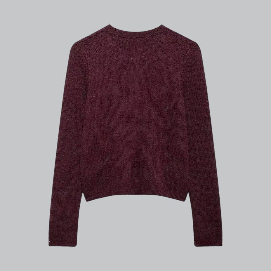 Elarova | Weicher Strickcardigan mit goldenen Knöpfen