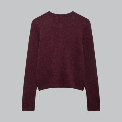 Elarova | Weicher Strickcardigan mit goldenen Knöpfen