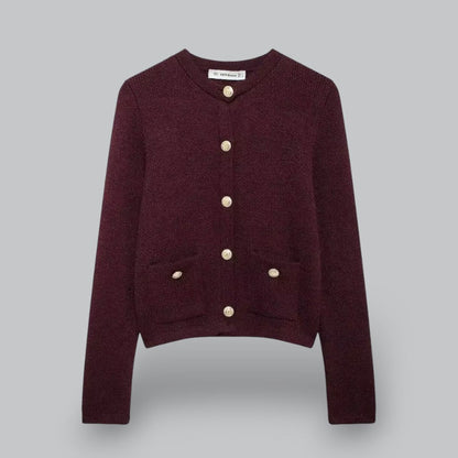 Elarova | Weicher Strickcardigan mit goldenen Knöpfen