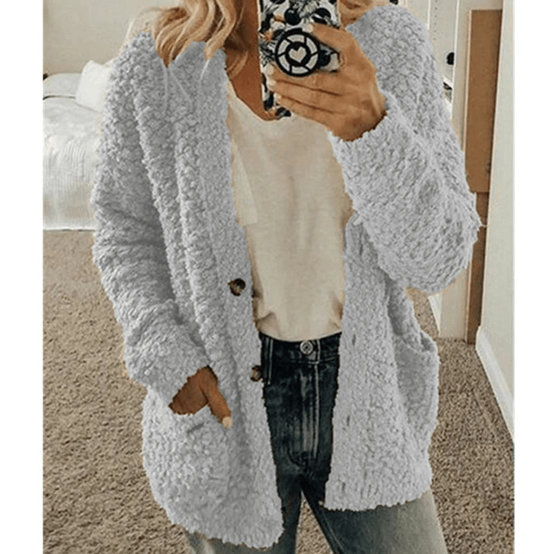 Elarova | Weicher Strickjacke Warmer Damenpullover Flauschiges Design