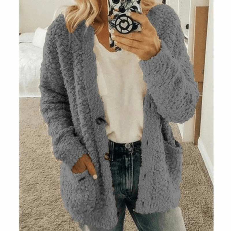 Elarova | Weicher Strickjacke Warmer Damenpullover Flauschiges Design