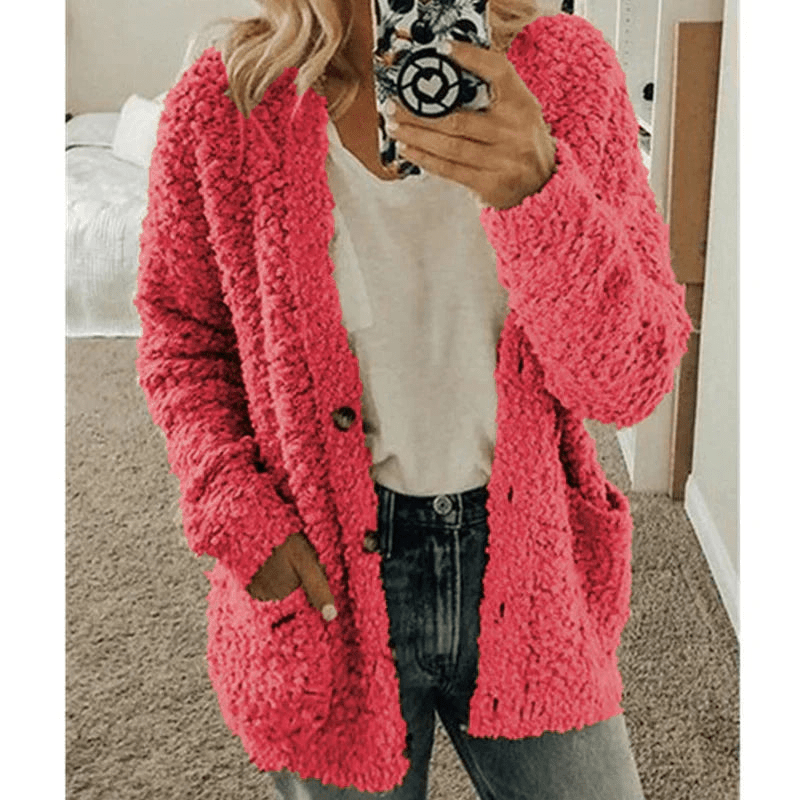 Elarova | Weicher Strickjacke Warmer Damenpullover Flauschiges Design
