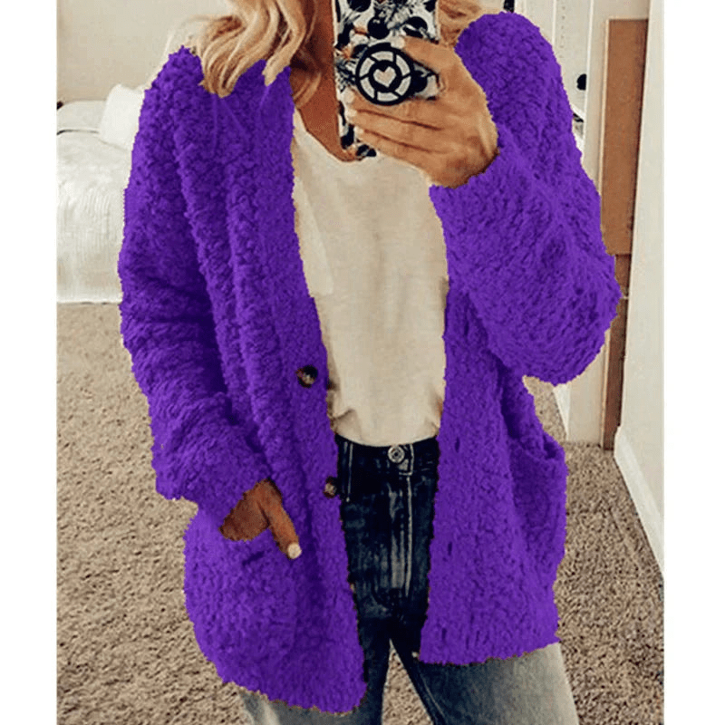Elarova | Weicher Strickjacke Warmer Damenpullover Flauschiges Design