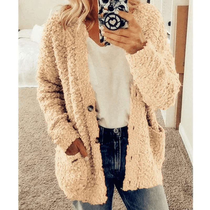Elarova | Weicher Strickjacke Warmer Damenpullover Flauschiges Design