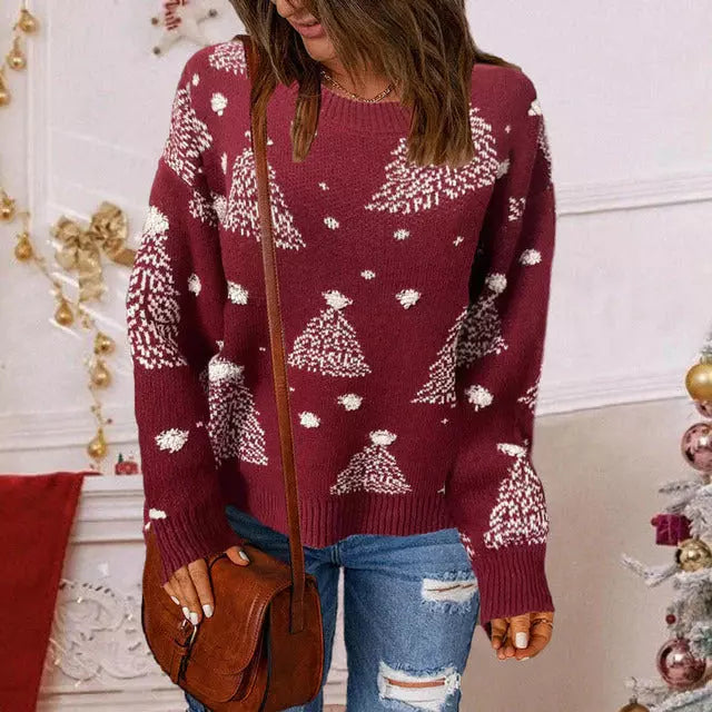 Elarova | Weihnachten Lässiger Strickpullover