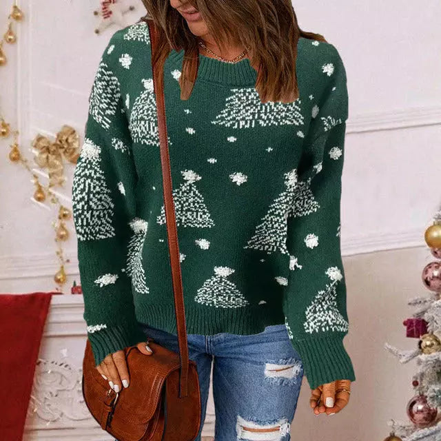 Elarova | Weihnachten Lässiger Strickpullover