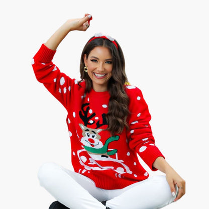 Elarova | Weihnachts Pullover für Damen mit Rentier Design