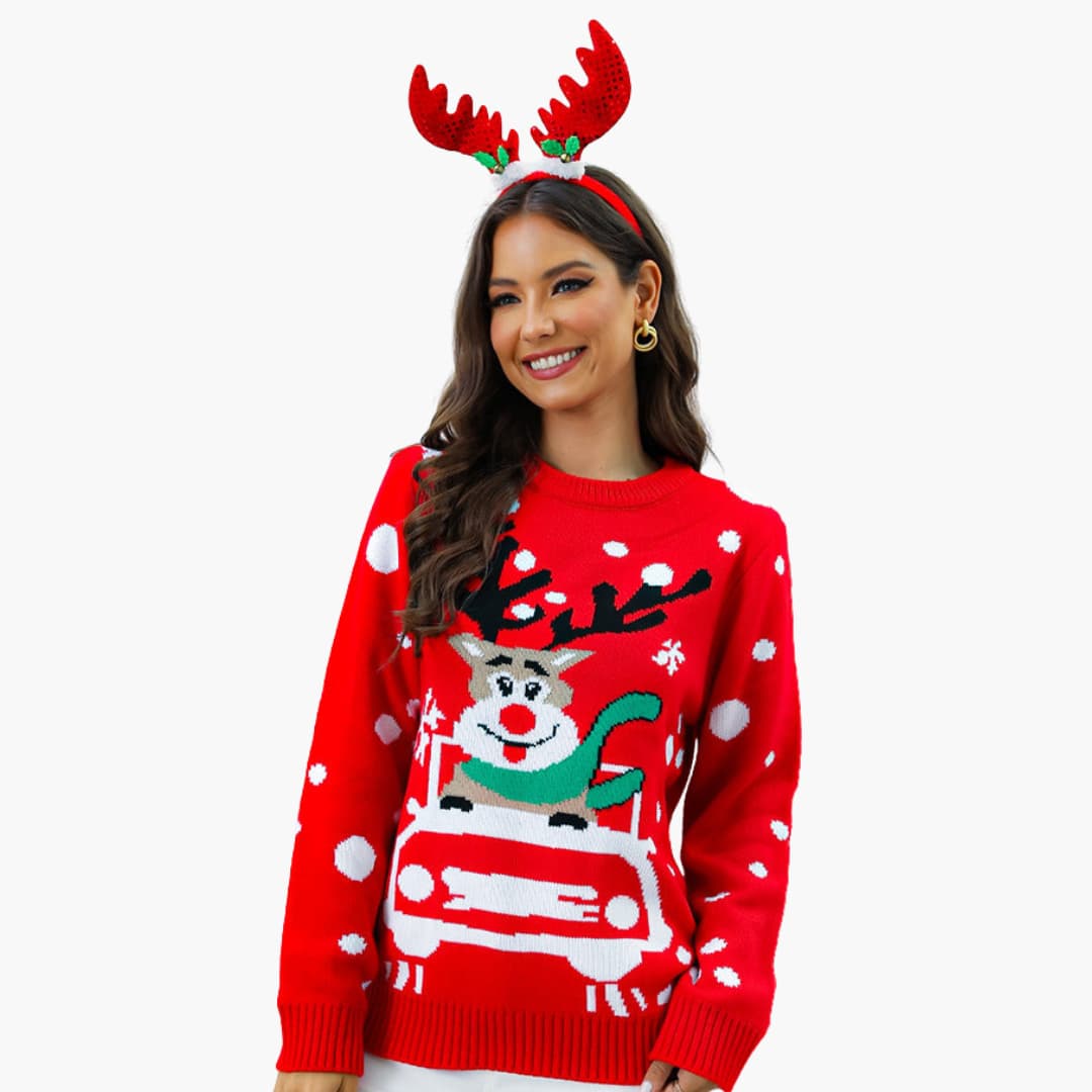 Elarova | Weihnachts Pullover für Damen mit Rentier Design
