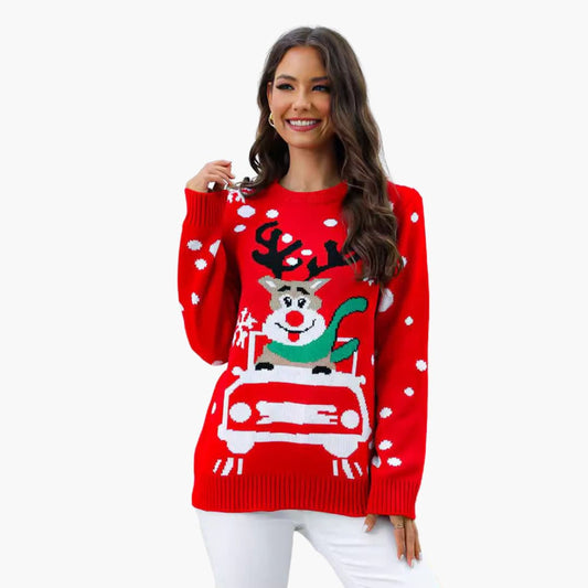 Elarova | Weihnachts Pullover für Damen mit Rentier Design
