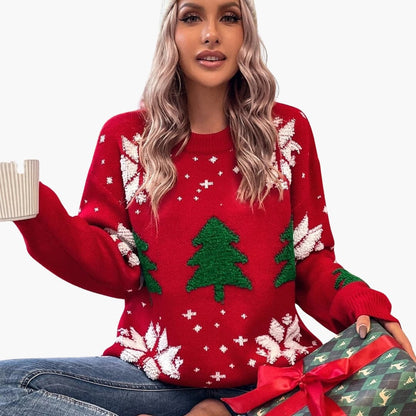 Elarova | Weihnachts pullover für Damen mit Baum