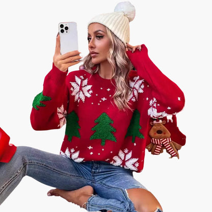 Elarova | Weihnachts pullover für Damen mit Baum