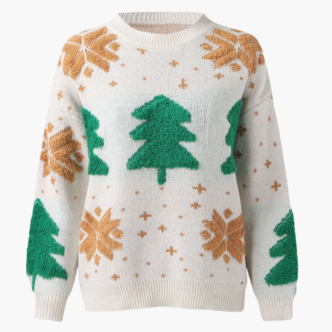 Elarova | Weihnachts pullover für Damen mit Baum