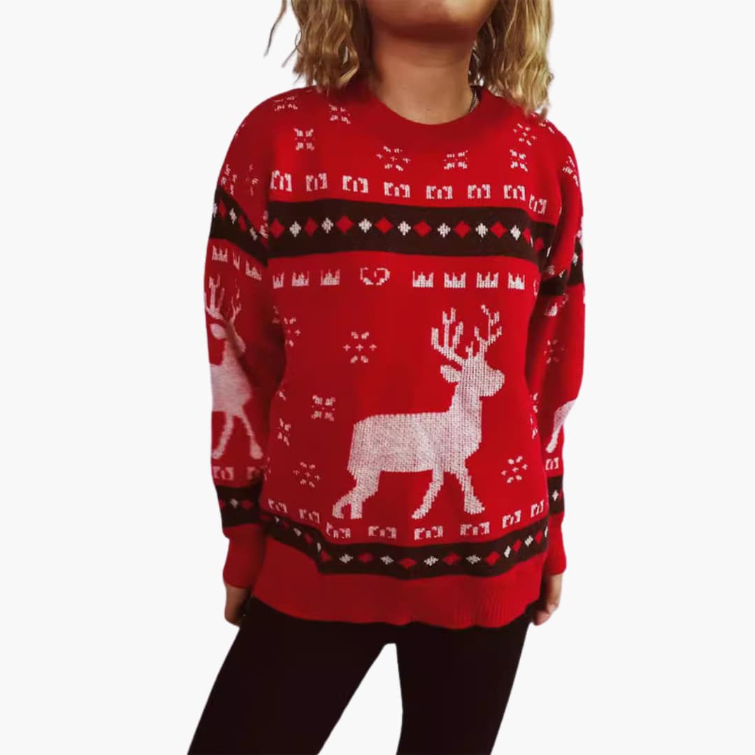Elarova | Weihnachtspullover für Damen mit Rentiermotiv