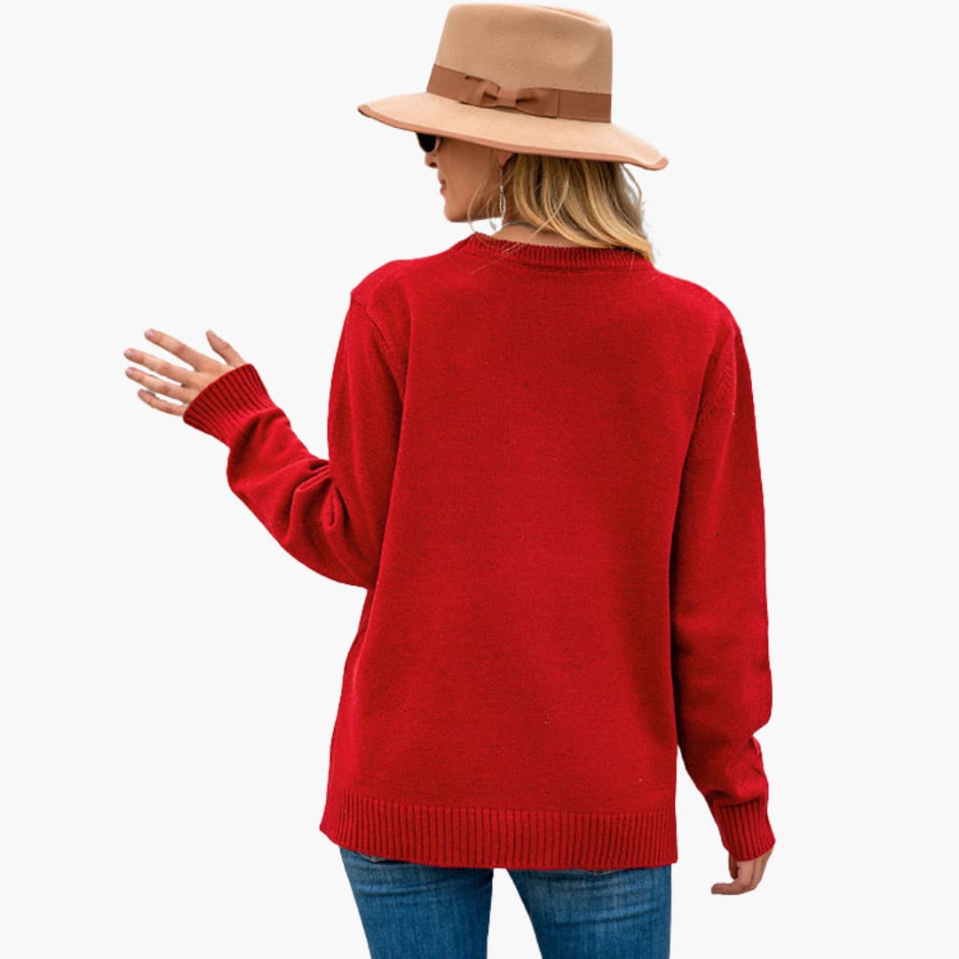 Elarova | Weihnachtspullover für Damen mit Rentiermotiv