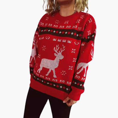 Elarova | Weihnachtspullover für Damen mit Rentiermotiv