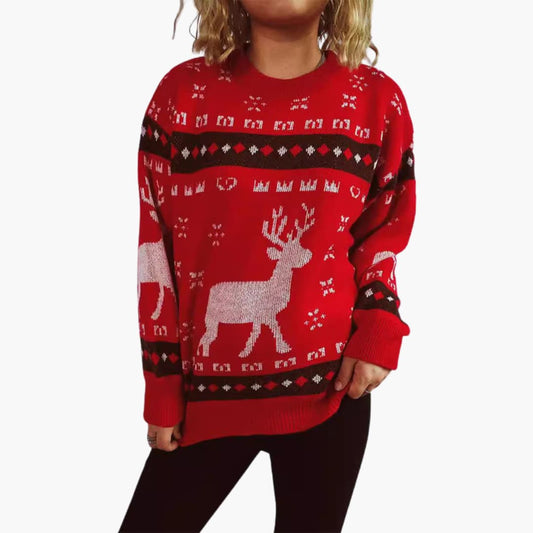 Elarova | Weihnachtspullover für Damen mit Rentiermotiv