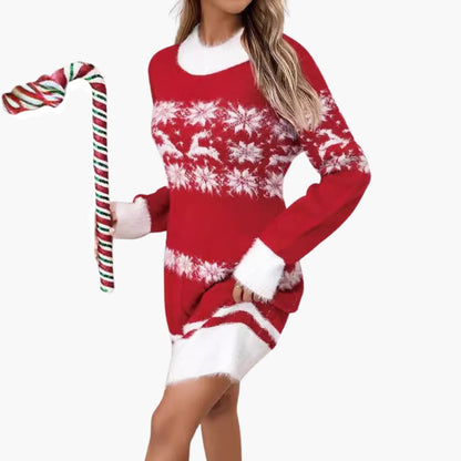 Elarova | Weihnachtspullover für Damen mit Schneeflocken Design