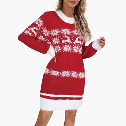 Elarova | Weihnachtspullover für Damen mit Schneeflocken Design