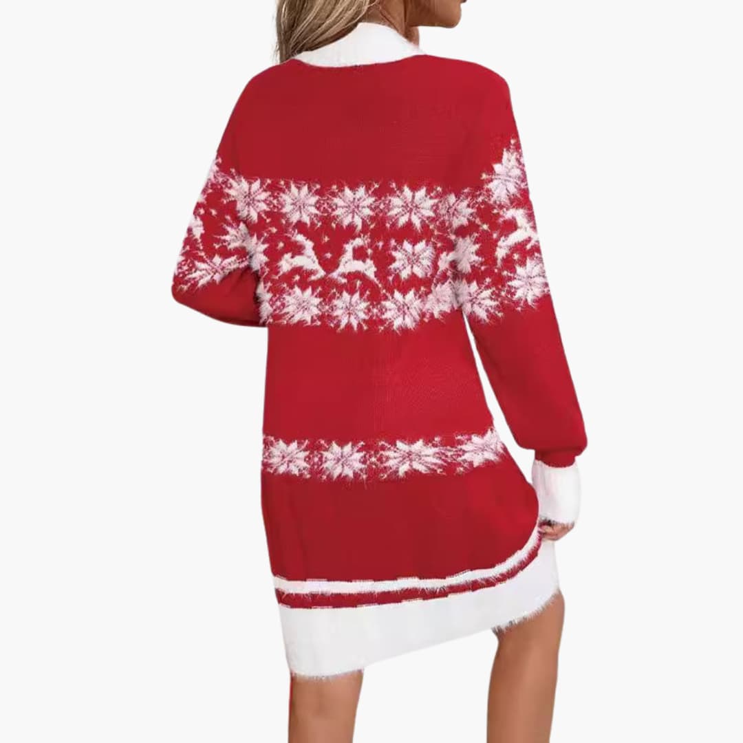 Elarova | Weihnachtspullover für Damen mit Schneeflocken Design