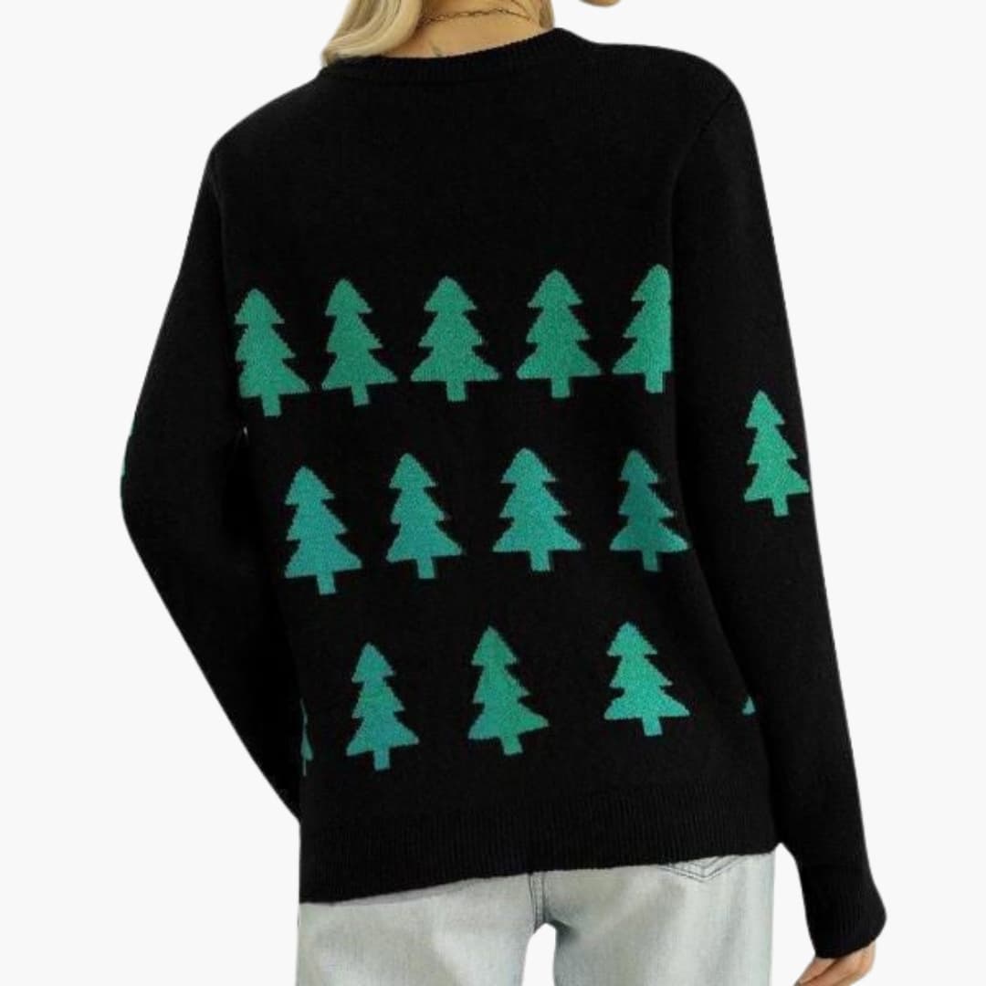 Elarova | Weihnachtspullover für Damen mit Weihnachtsbaum-Motiv
