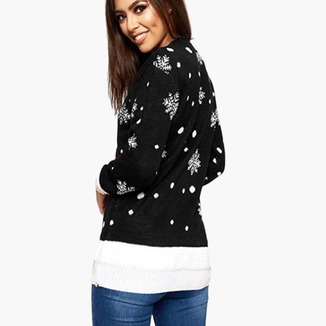 Elarova | Weihnachtspullover für Damen mit festlichem Design und großem Motiv