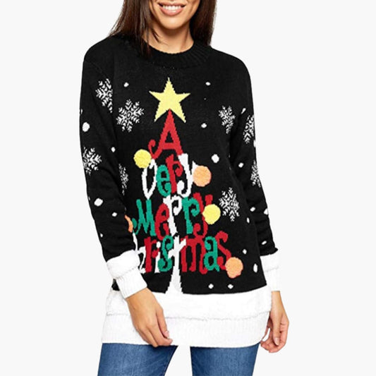 Elarova | Weihnachtspullover für Damen mit festlichem Design und großem Motiv