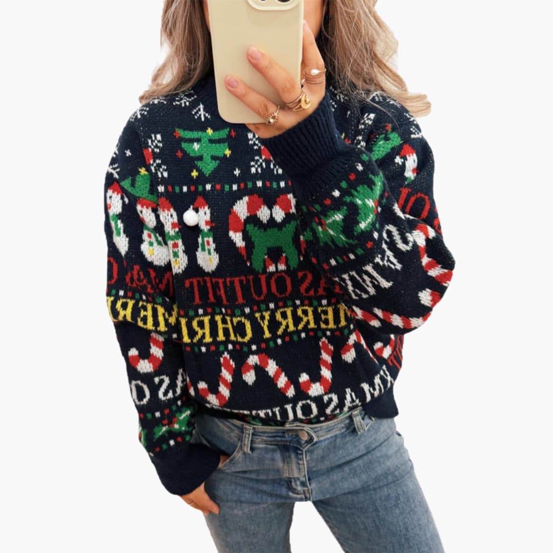 Elarova | Weihnachtspullover für Damen mit nordischem Design