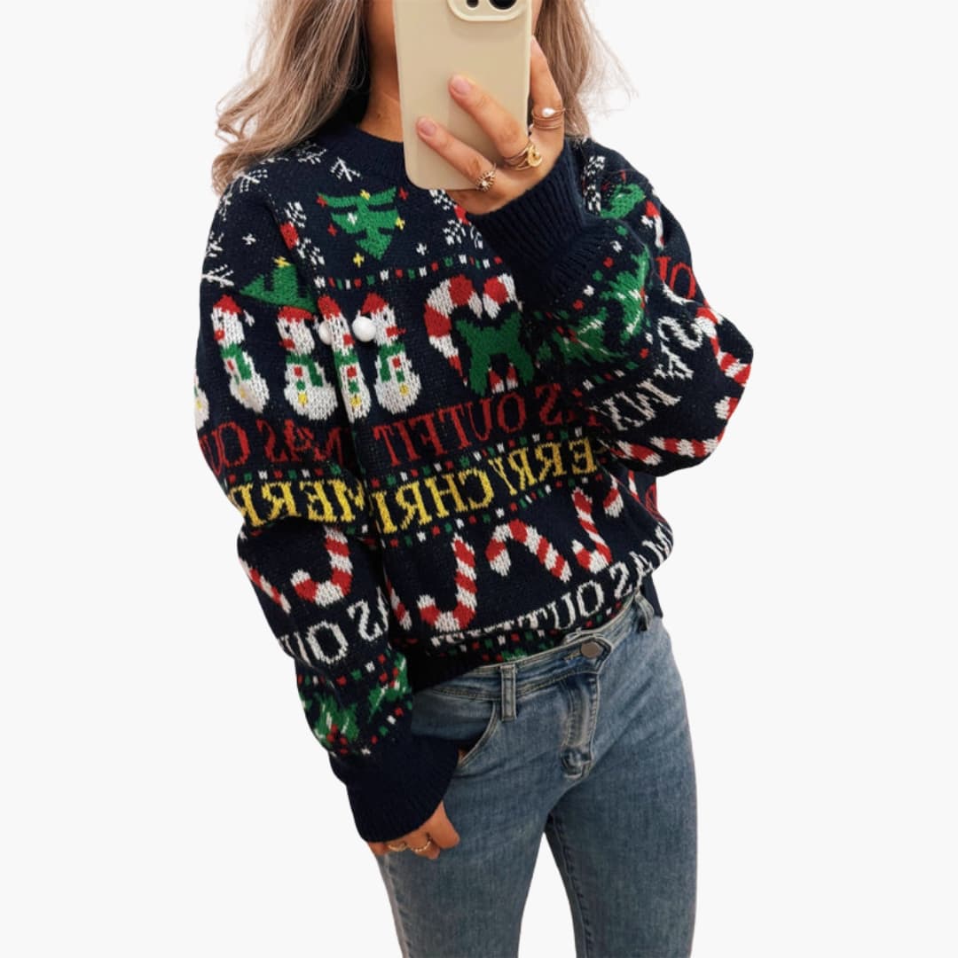 Elarova | Weihnachtspullover für Damen mit nordischem Design