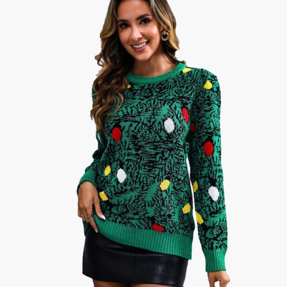 Elarova | Weihnachtspullover für Damen mit verspieltem Baumdesign