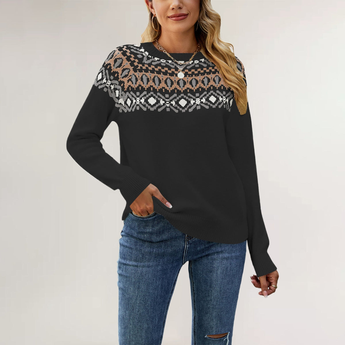 Elarova | Weinlese Strickpullover