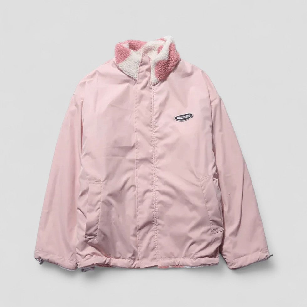 Elarova | Wendbare Pufferjacke mit Futter mit Herz-Print