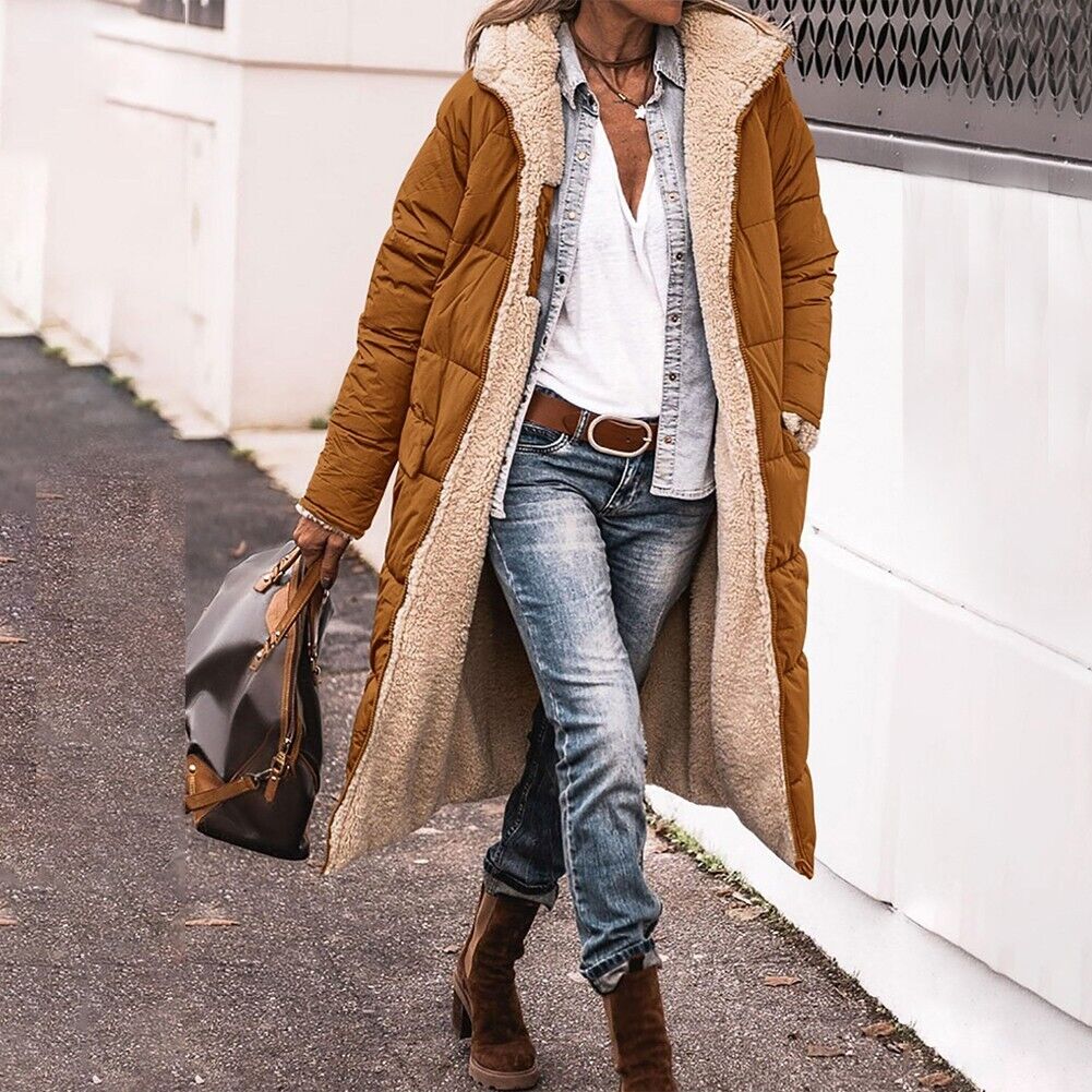 Elarova | Wendbare lange Pufferjacke (mit Kapuze)