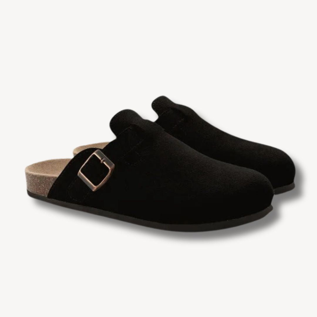 Elarova | Wildleder-Clogs mit Schnalle, Unisex