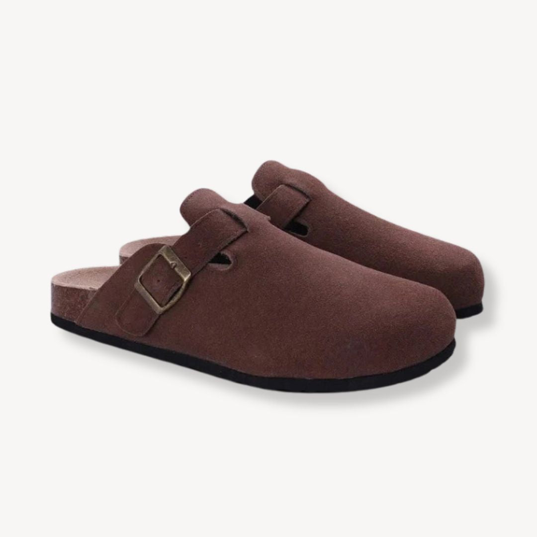 Elarova | Wildleder-Clogs mit Schnalle, Unisex