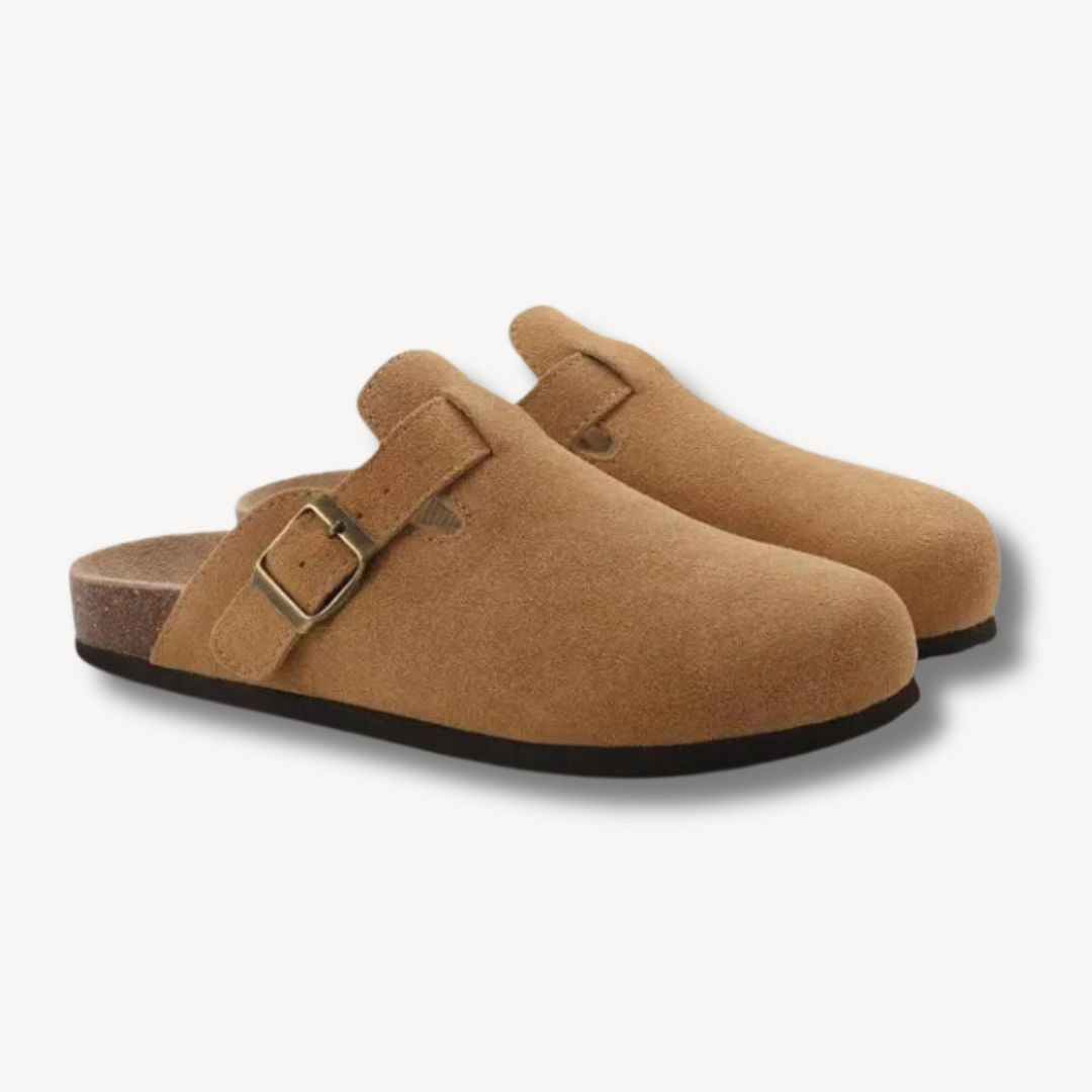 Elarova | Wildleder-Clogs mit Schnalle, Unisex