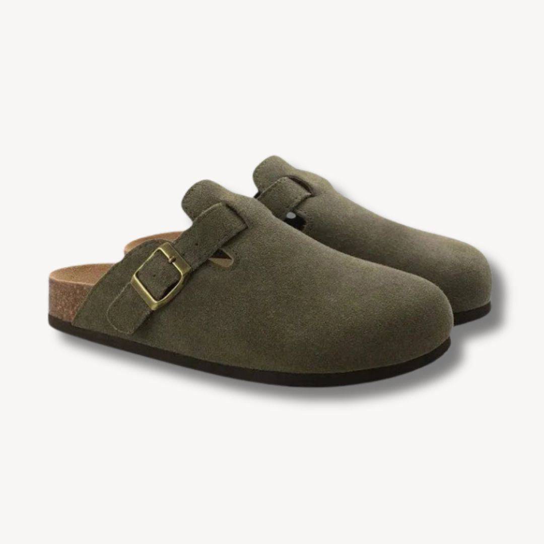Elarova | Wildleder-Clogs mit Schnalle, Unisex