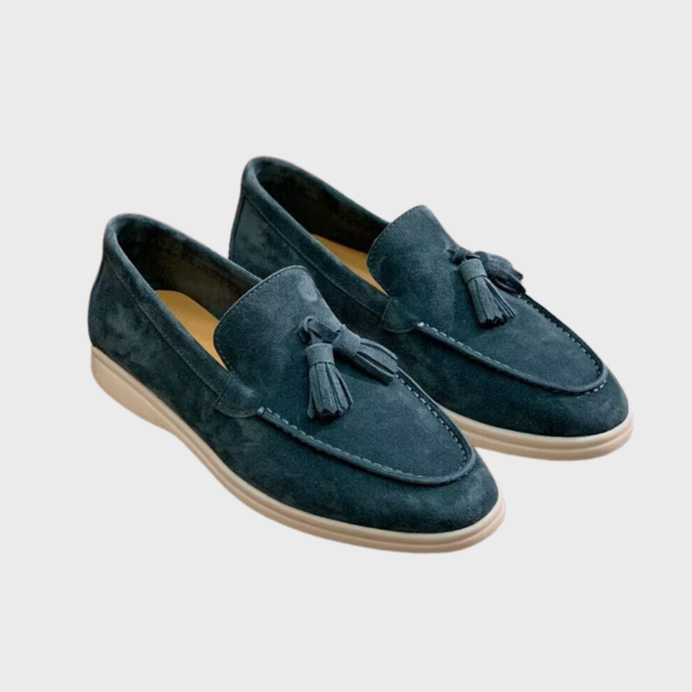 Elarova | Wildleder Slipper Quasten Slip on Mokassin Zehen Leger & Smart Kleid Schuh
