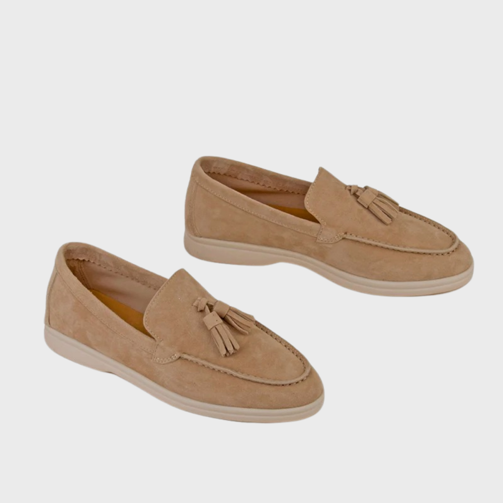 Elarova | Wildleder Slipper Quasten Slip on Mokassin Zehen Leger & Smart Kleid Schuh