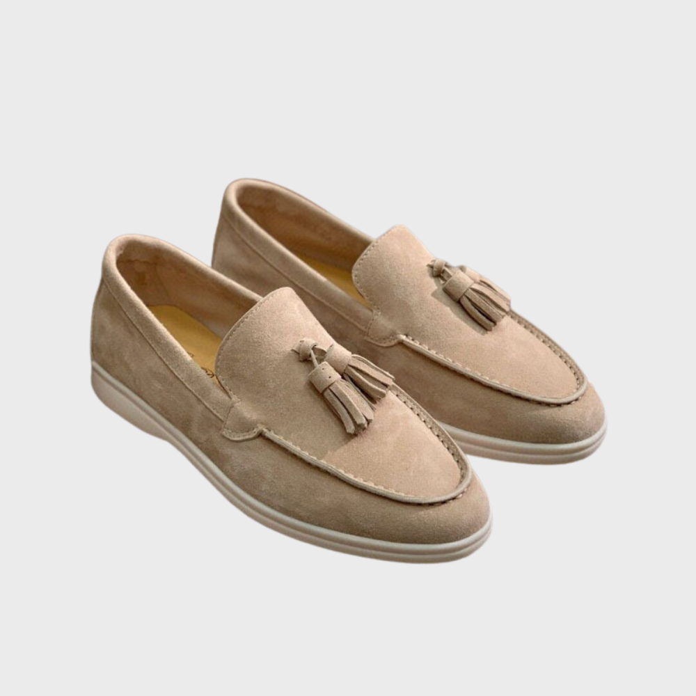 Elarova | Wildleder Slipper Quasten Slip on Mokassin Zehen Leger & Smart Kleid Schuh
