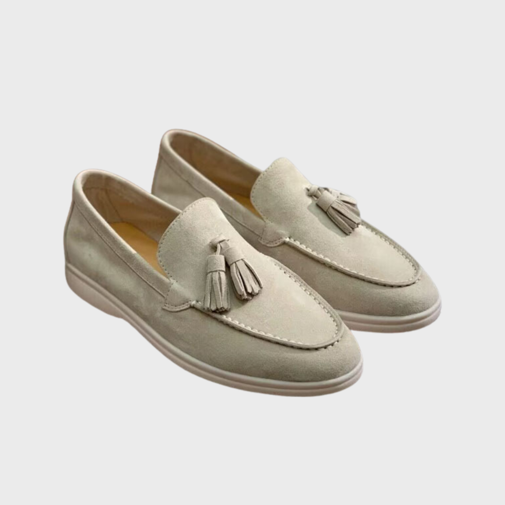 Elarova | Wildleder Slipper Quasten Slip on Mokassin Zehen Leger & Smart Kleid Schuh