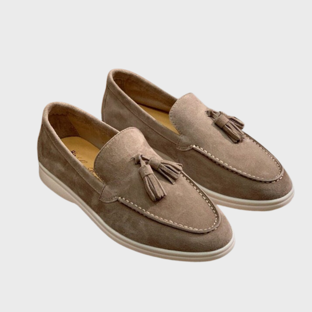 Elarova | Wildleder Slipper Quasten Slip on Mokassin Zehen Leger & Smart Kleid Schuh