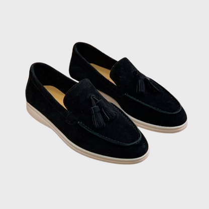 Elarova | Wildleder Slipper Quasten Slip on Mokassin Zehen Leger & Smart Kleid Schuh