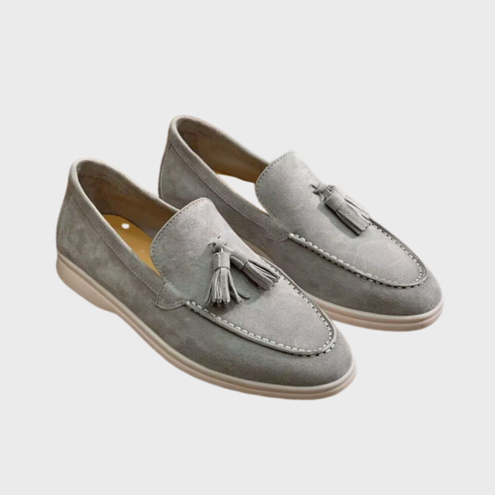 Elarova | Wildleder Slipper Quasten Slip on Mokassin Zehen Leger & Smart Kleid Schuh