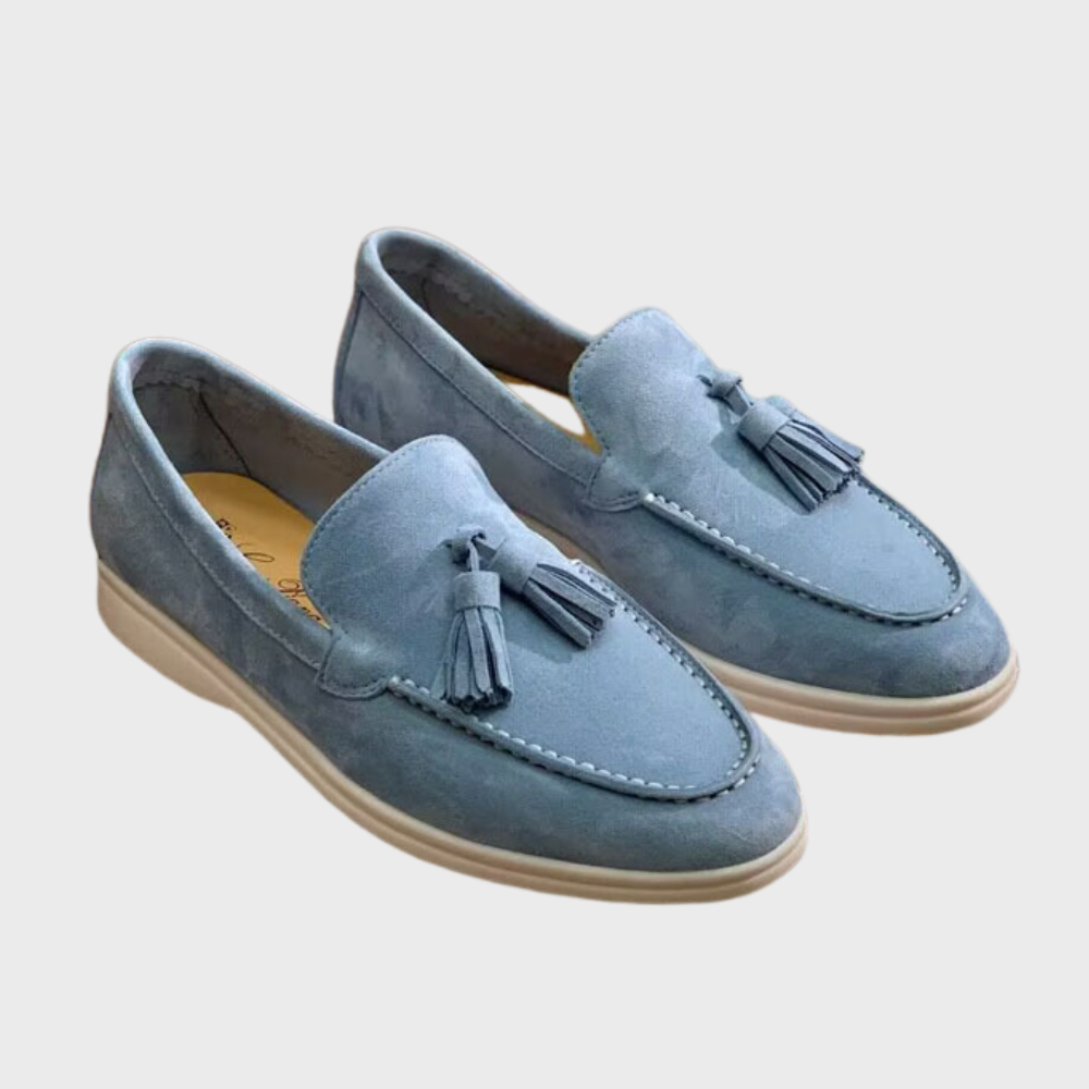 Elarova | Wildleder Slipper Quasten Slip on Mokassin Zehen Leger & Smart Kleid Schuh